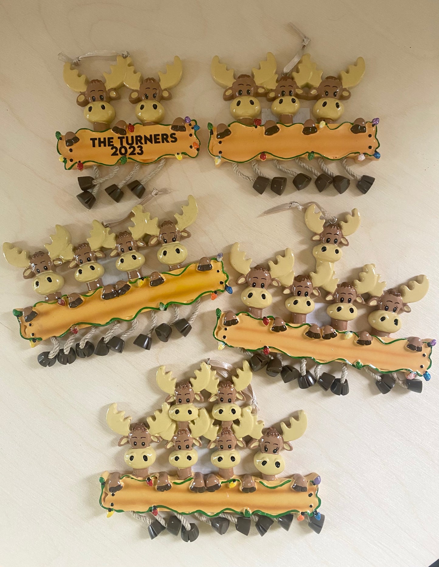 Personalized Moose Family Ornament