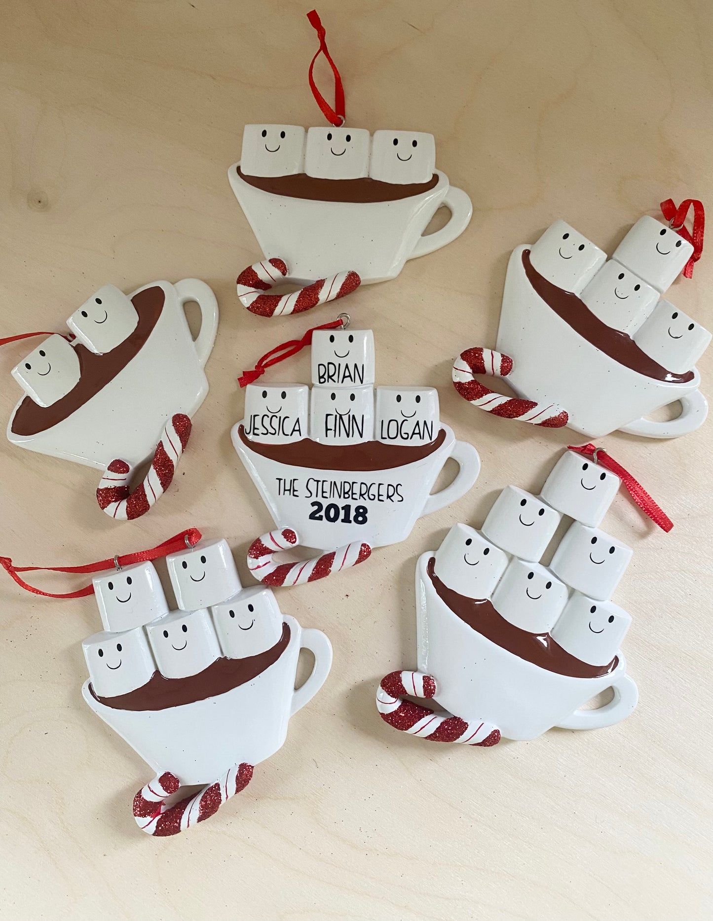 Personalized Marshmallow Family Ornament