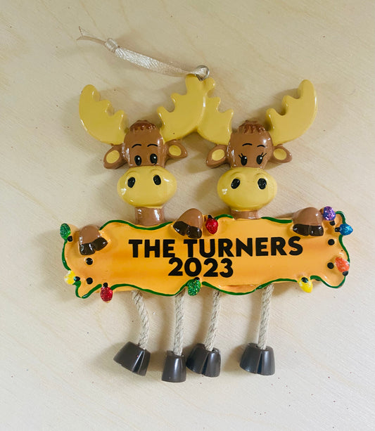 Personalized Moose Family Ornament