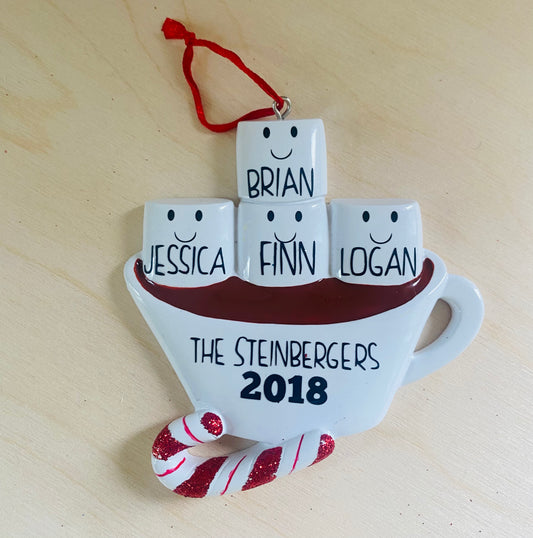 Personalized Marshmallow Family Ornament