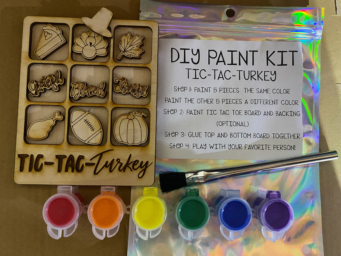 DIY Paint Kit- Tic Tac Turkey