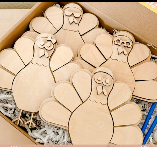 DIY Paint Kit- Set of 4 Turkeys